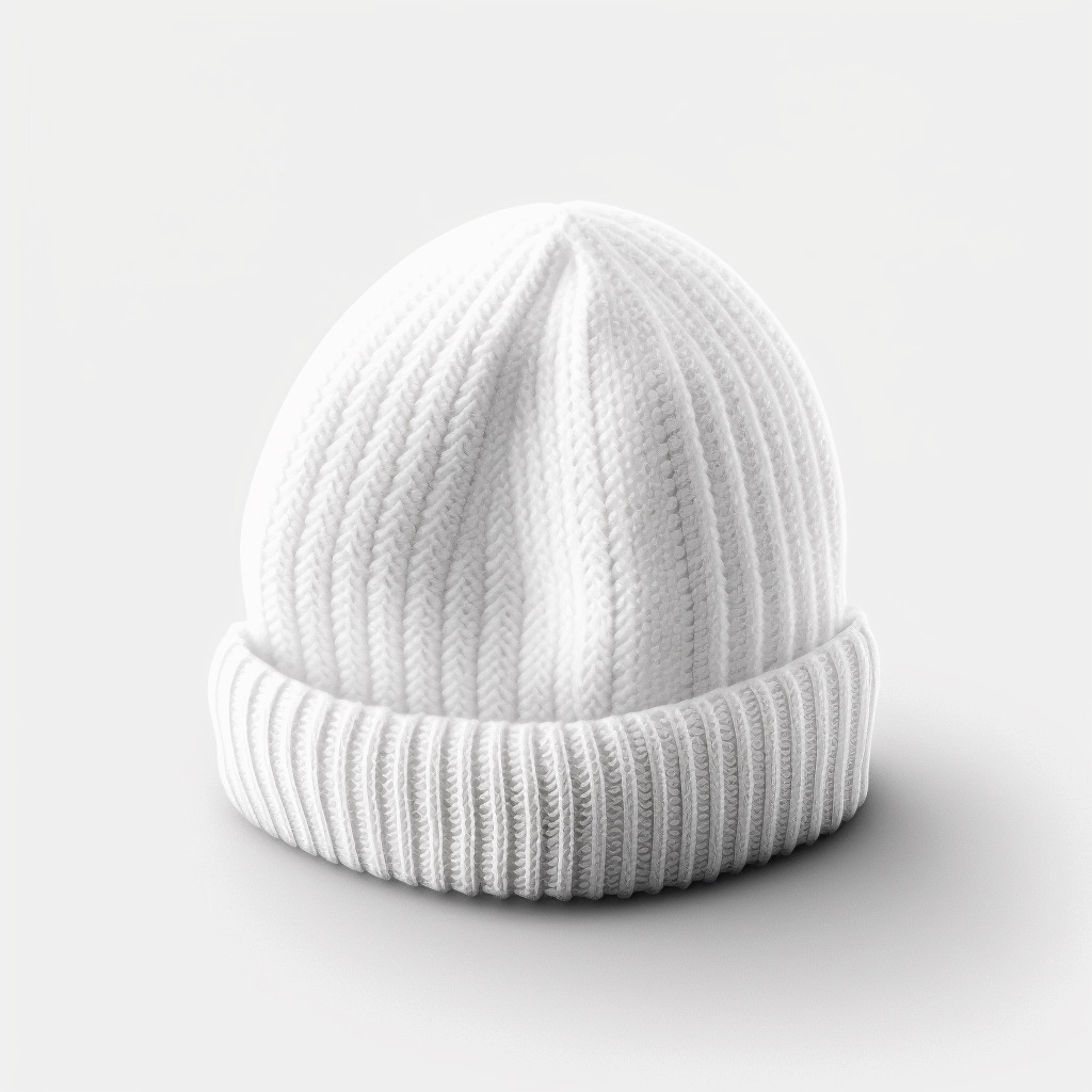 beanie 02 Auf dem Bild sieht man eine weiße Wollmütze auf einem neutralem Hintergrund