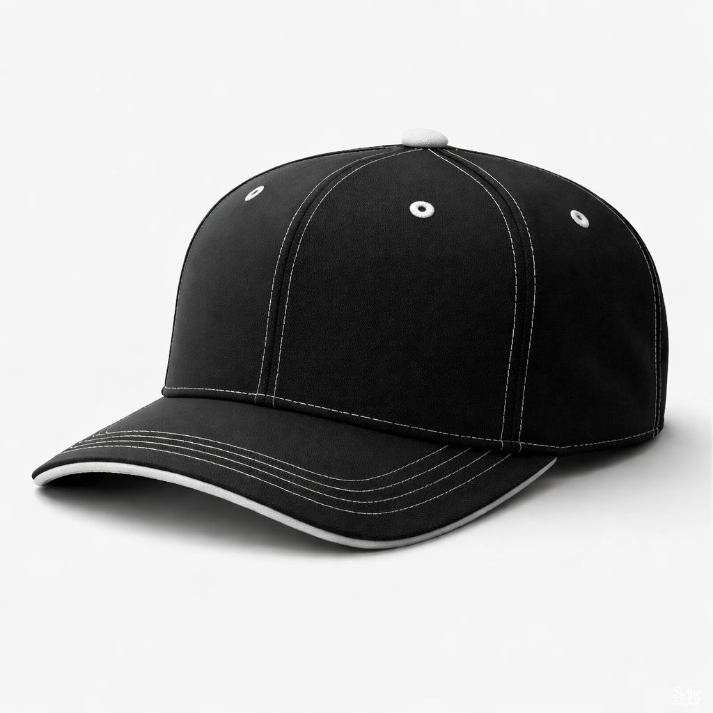 d7f78d5f 07e8 4d69 8a00 bca1c6abc419 Auf dem Bild sieht man eine schwarze Cappy mit kleinen dezenten weißen Details
